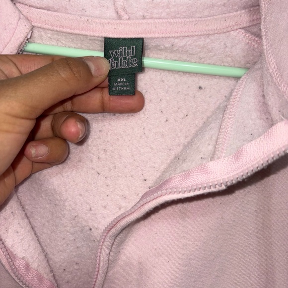Wild Fable Pink Zip-Up Crop Hoodie - Picture 3 of 4